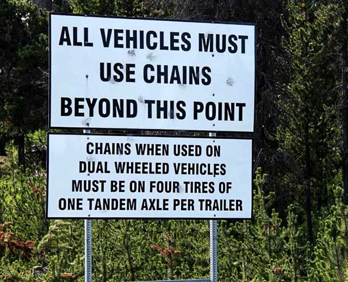 You'd be an idiot not to carry chains in the winter and shoulder season