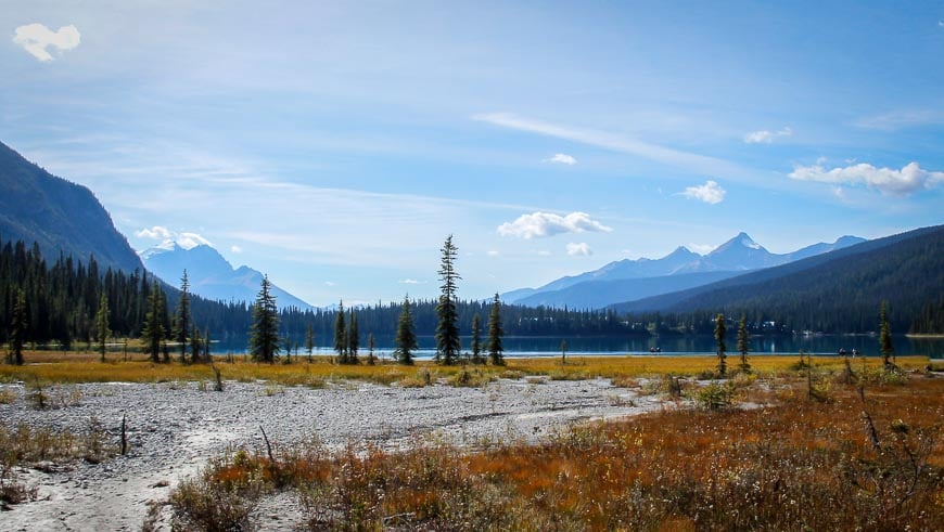 Looking down the length of Emerald Lake