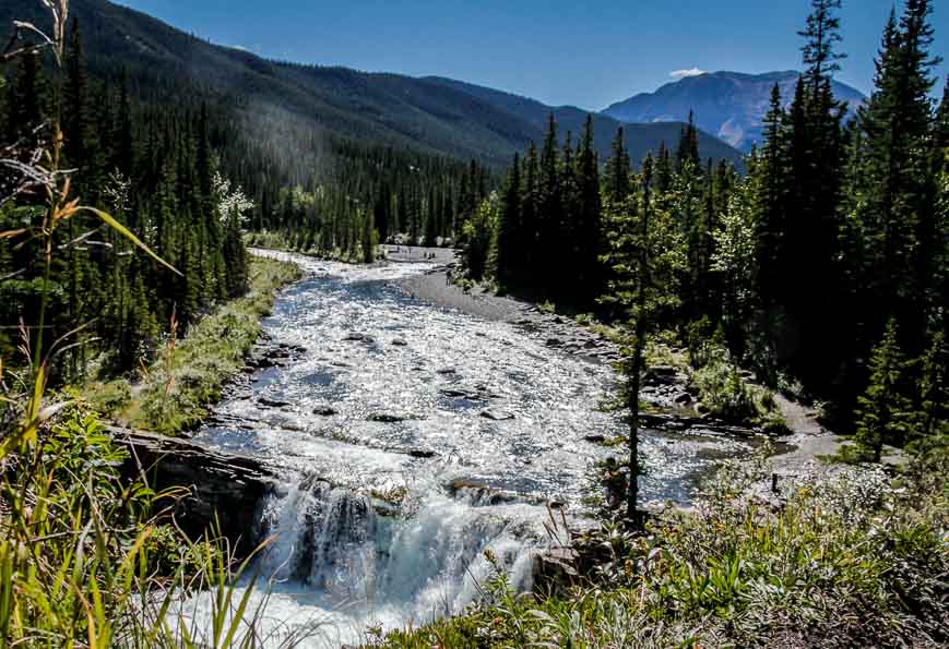 A view of Sheep River Falls