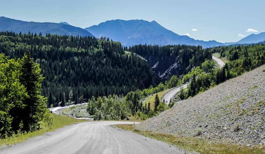 The only big hill on the Sheep River Valley bike ride