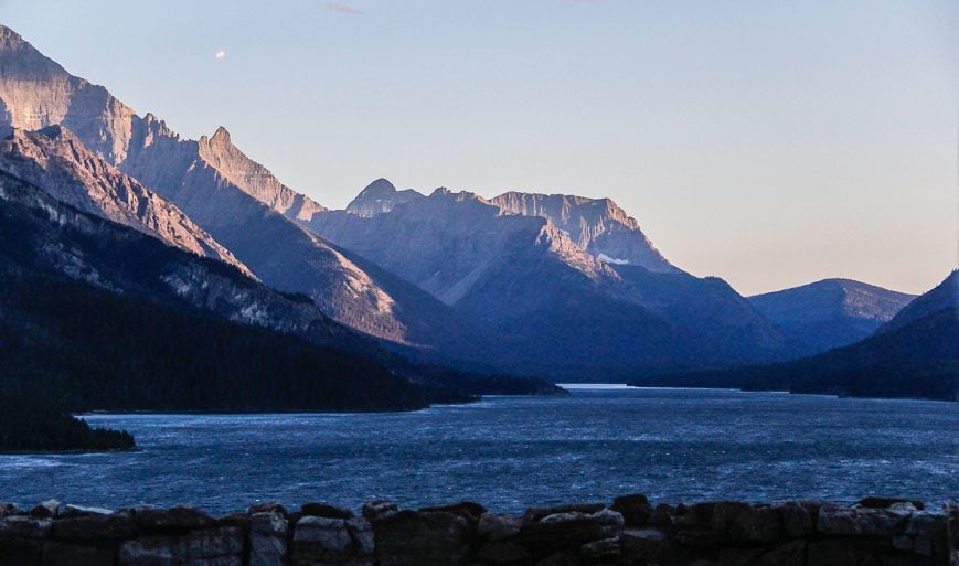 Upper Waterton Lake at dusk