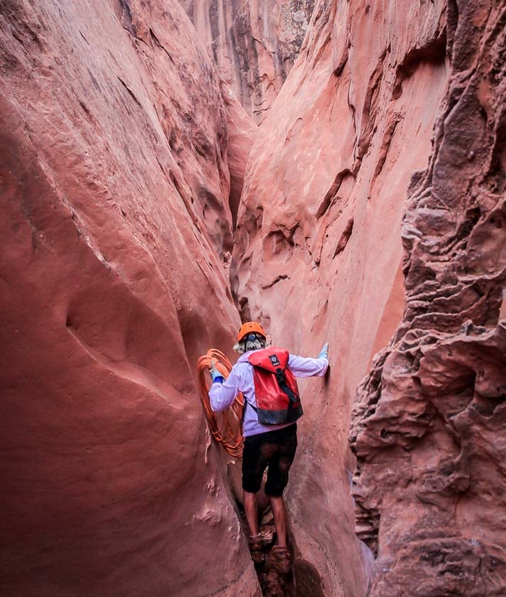 Grand Staircase Escalante Slot Canyons - a narrow canyon after lunch