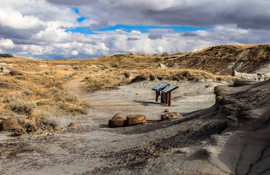 Interpretive signage along the Badlands Trail