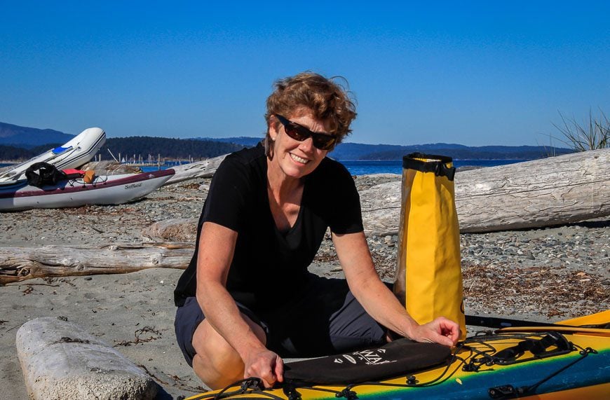 Loading my kayak for the return paddle from Sidney Spit