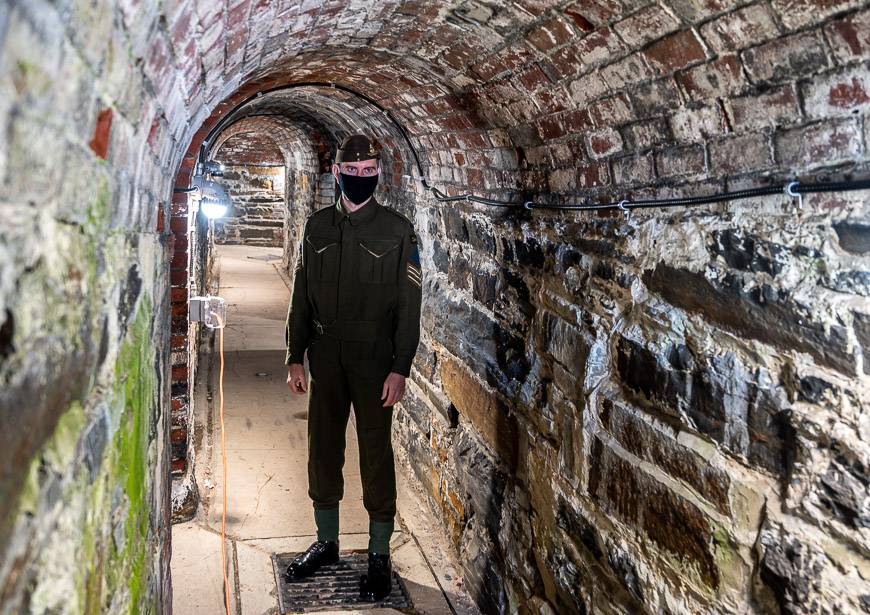 Inside one of the tunnels on George's Island