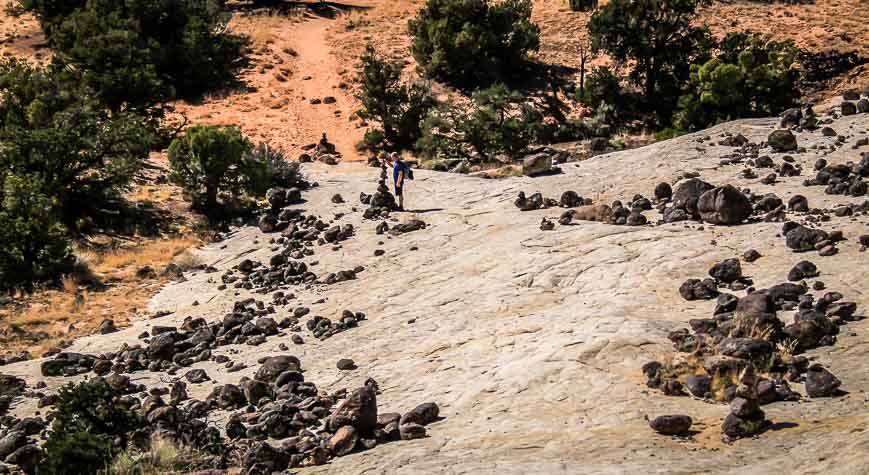 Large cairns make the trail easy to follow