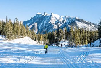 Cross-country skiing on the Banff Fire Road