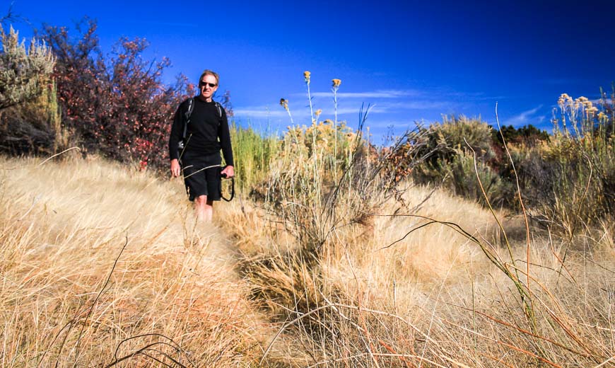 Hiking through grasses