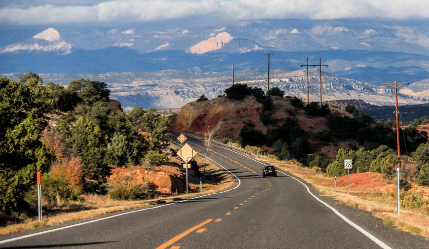 Beautiful landscape on the drive to Kodachrome Basin State Park