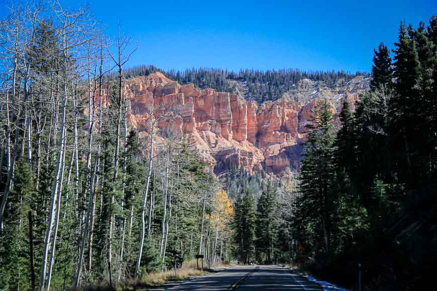 Section of highway near Cedar Breaks National Monument