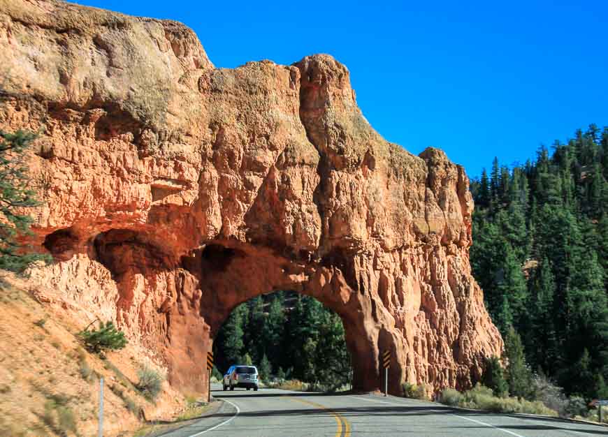 Drive through this arch on Highway 12
