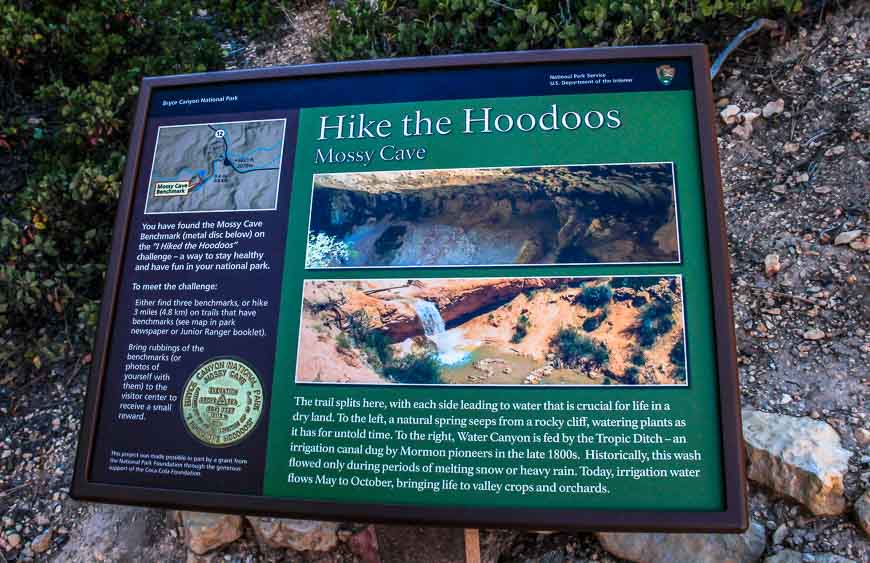 The Mossy Cave area in Bryce Canyon National Park