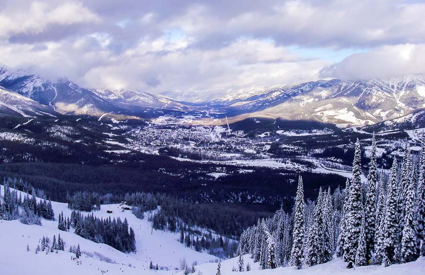 A view of the town of Fernie from the ski resort