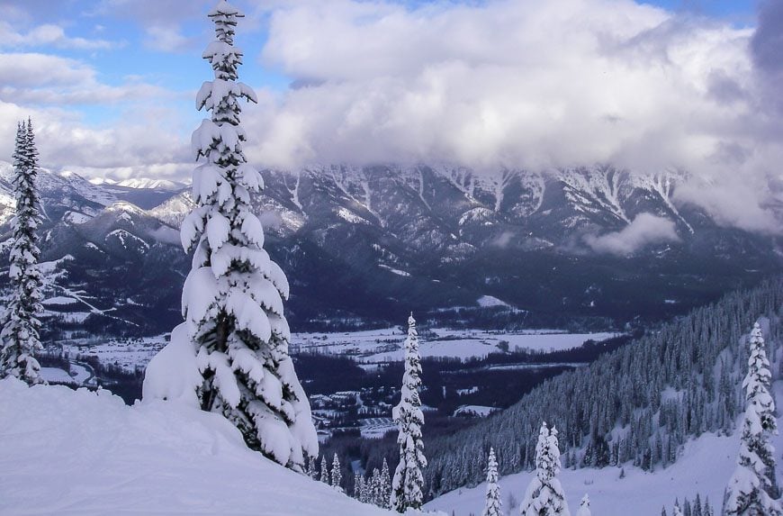 Looking down to the valley from the ski resort