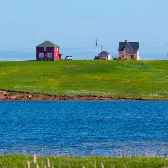Colourful houses on the Magdalen Islands