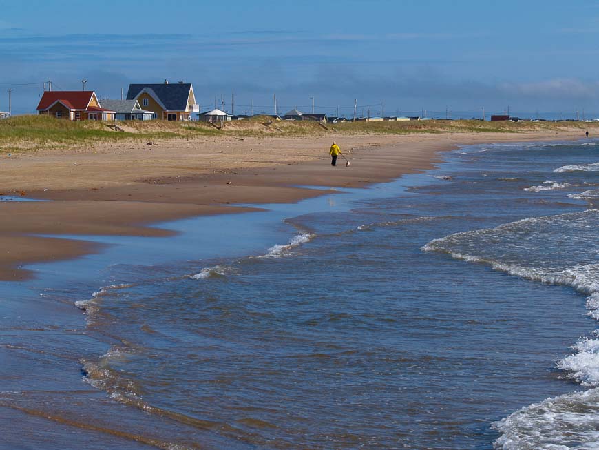 Walking one of the many beaches in the Magdalen Islands