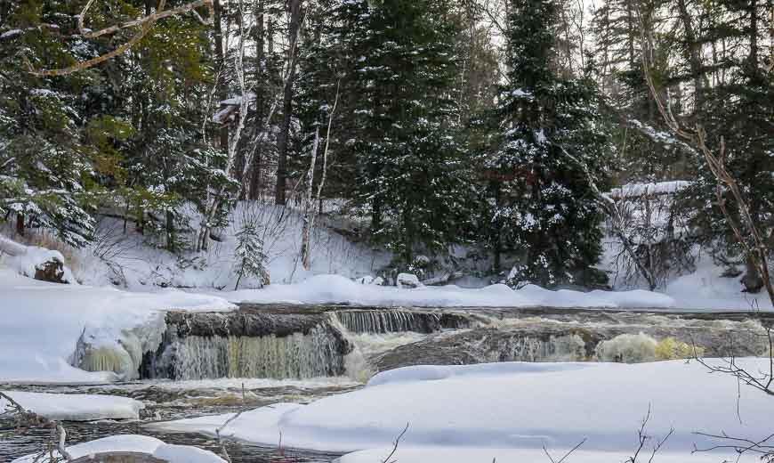 Pine Point Rapids are small but very beautiful in the winter