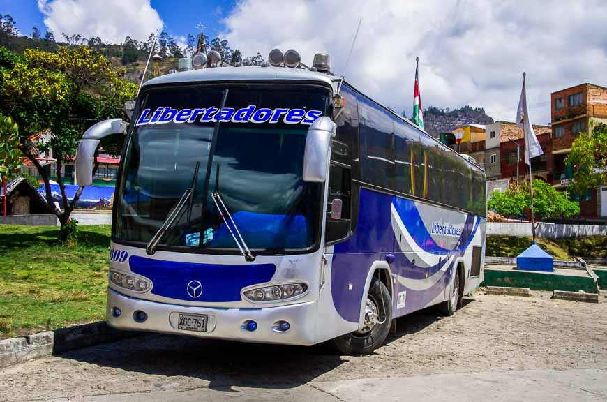 One of Colombia's very uncomfortable buses