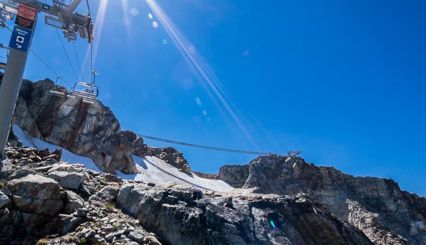 The Cloudraker Skybridge from the chairlift