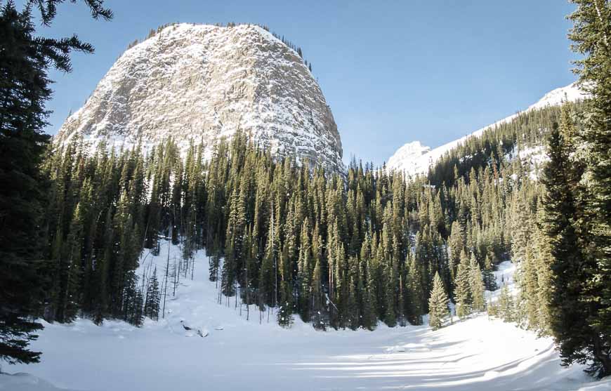 Frozen Mirror Lake with the Beehive in the back