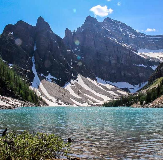 Lake Agnes in the summer