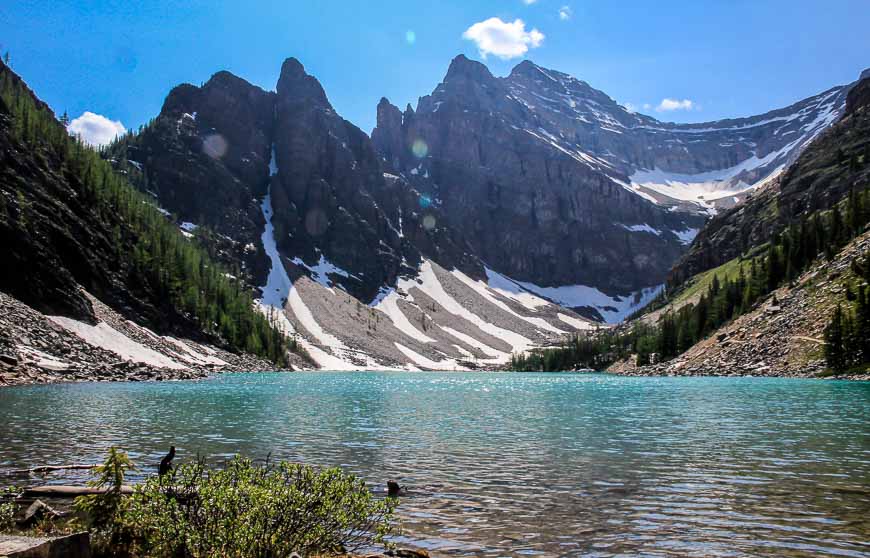 Lake Agnes in the summer