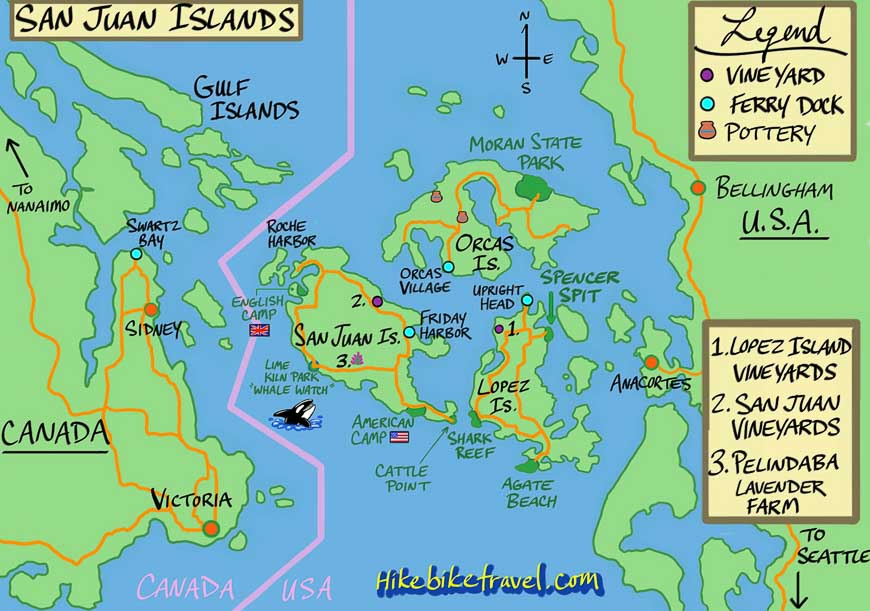 Location map of the San Juan Islands