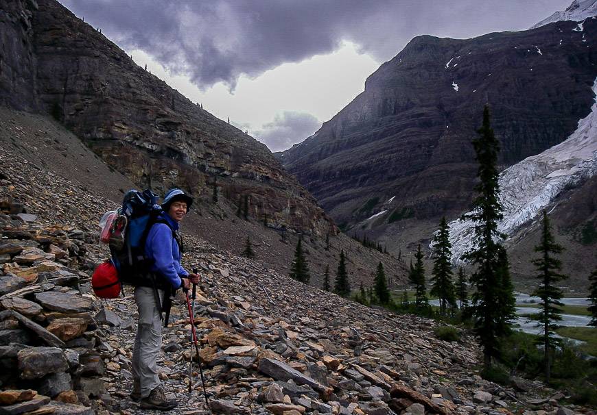 Hiking the Berg Lake trail under the treat of rain