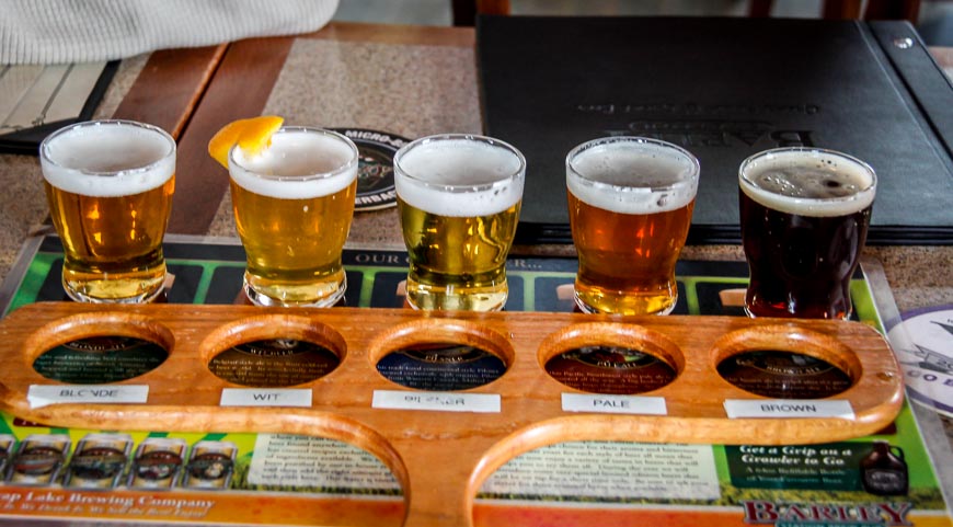 Enjoy a flight of beers at the Barley Station