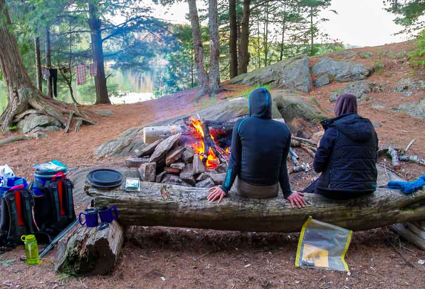 Campfires for warmth, ambiance & to keep the bugs away