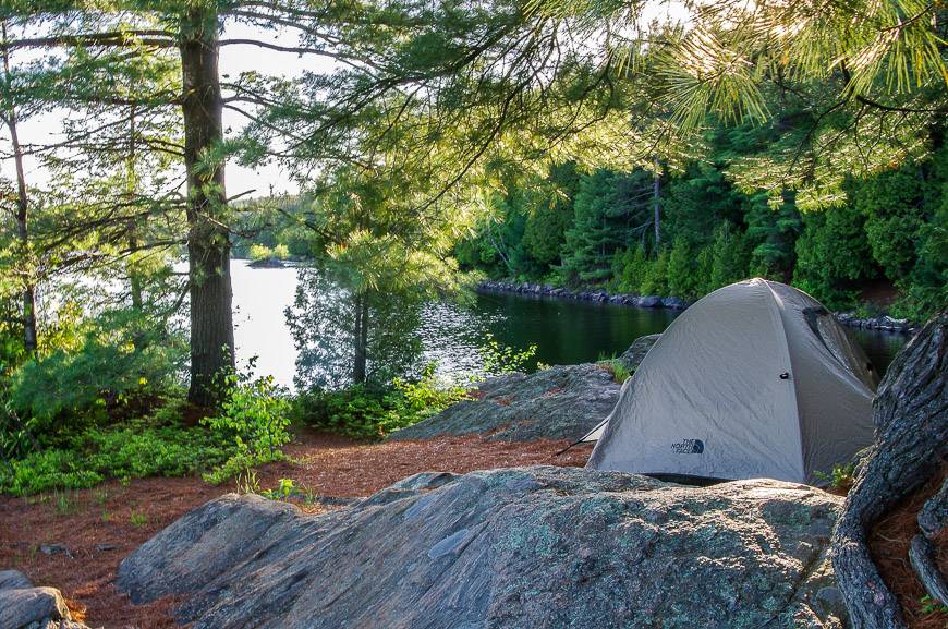 My campsite one night on my early season canoe trip in Algonquin Park