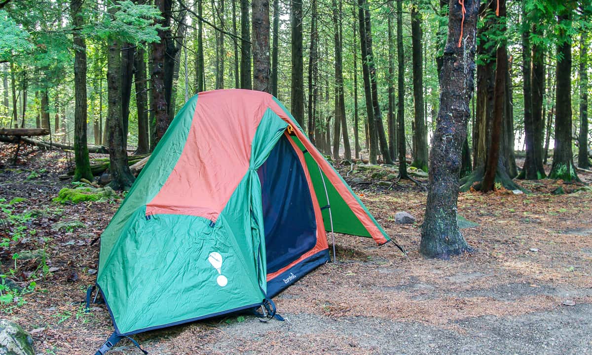 My tent set up at the Cyprus Lake Campground