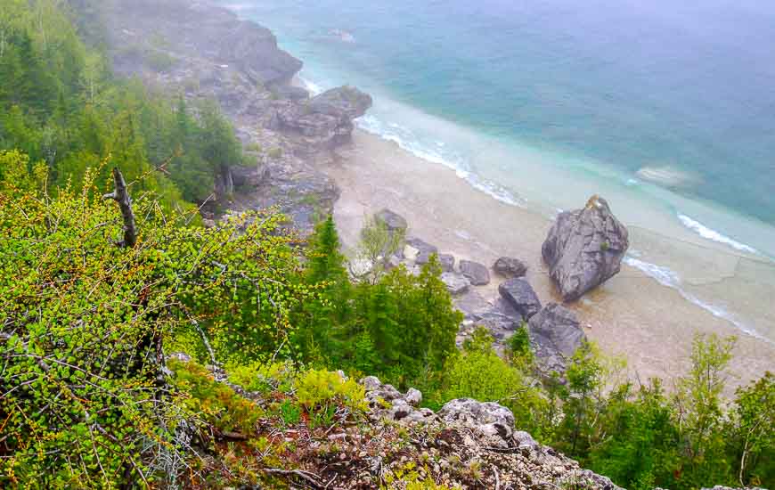 View down from Overhanging Point in Bruce Peninsula National Park