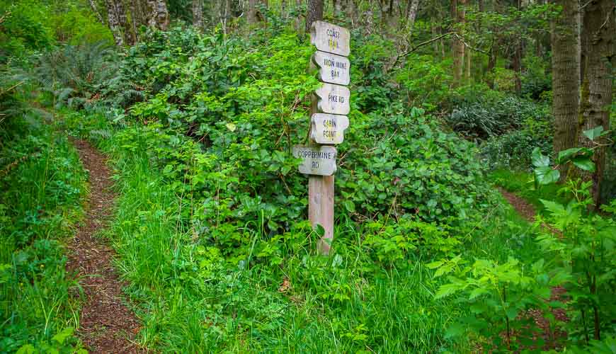 Good signage on the Coast Trail at intersections