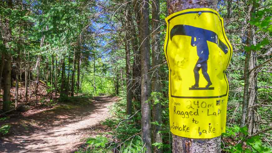 Canoeing in Algonquin Park with well-signed portages