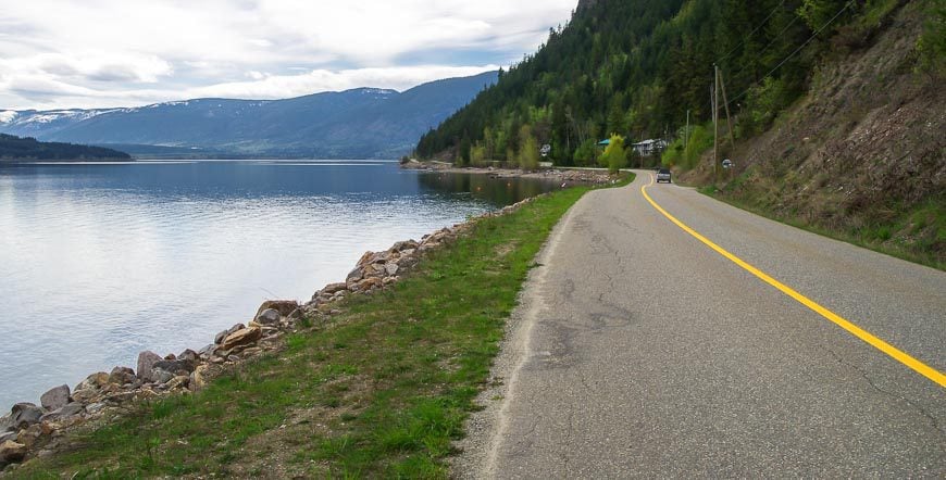 Biking in the Shuswap on a quiet section of road