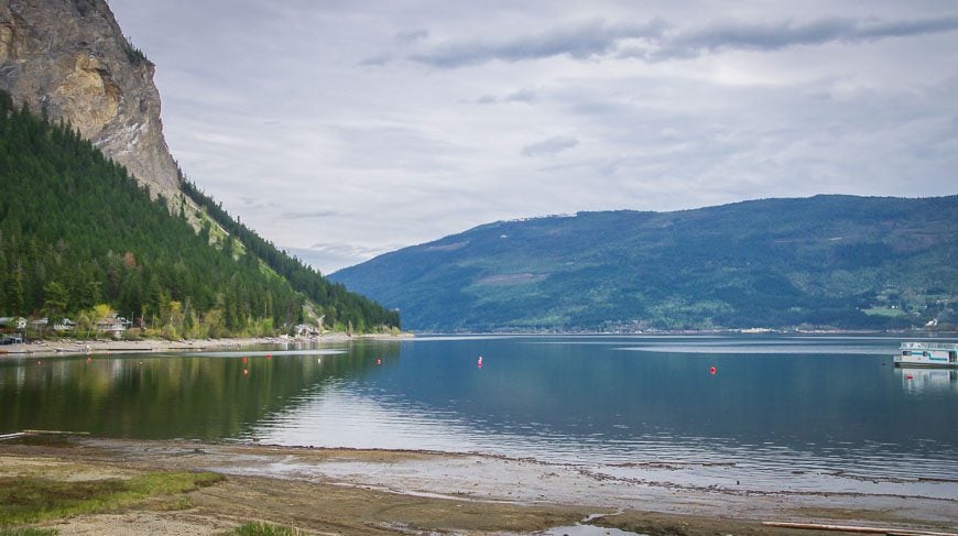 Biking in the Shuswap along the base of these cliffs