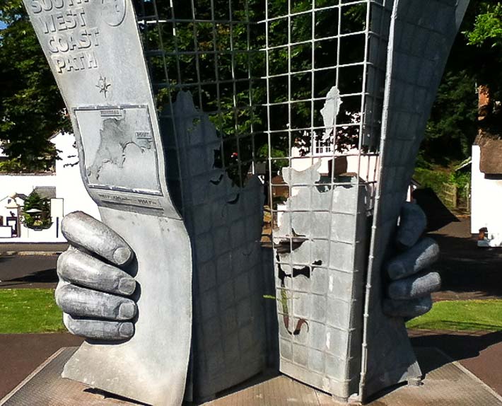 The start of the Southwest Coast Path in Minehead, England