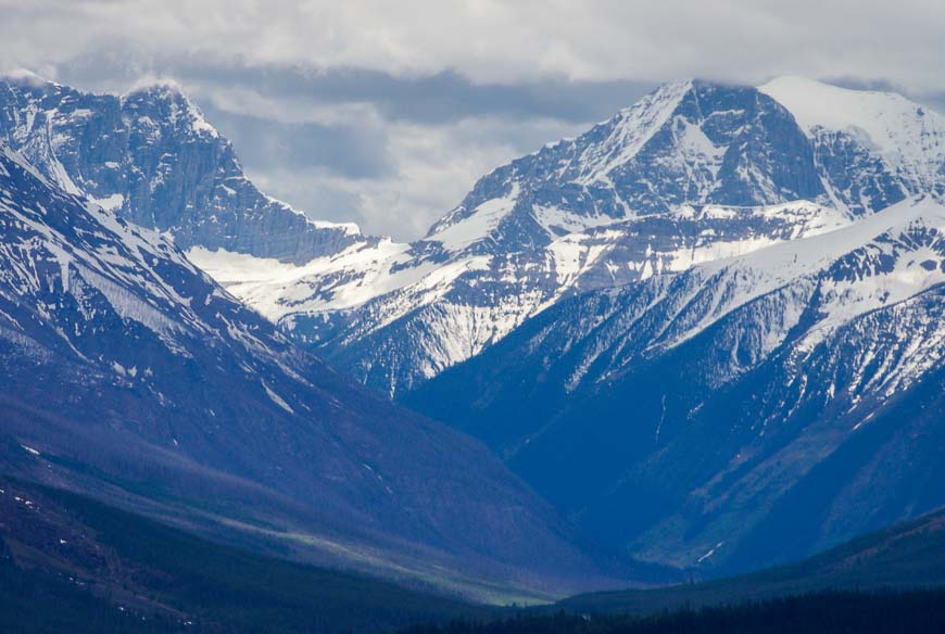 Close-up of the mountains