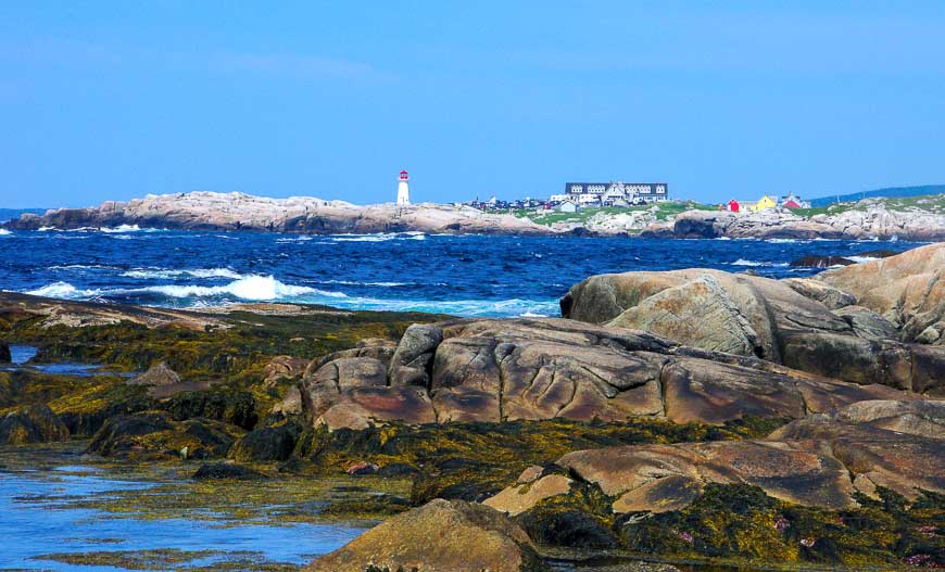 The view of Peggy's Cove from our lunch spot