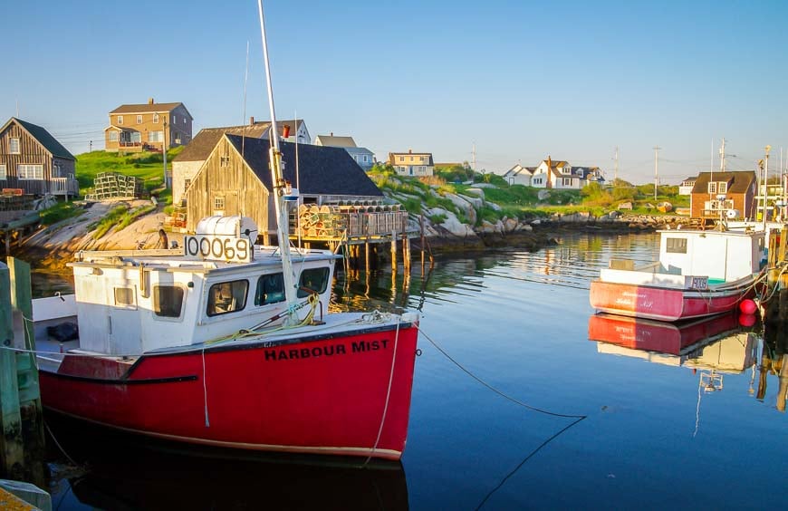 Bright, colourful boats are the norm in Peggys Cove