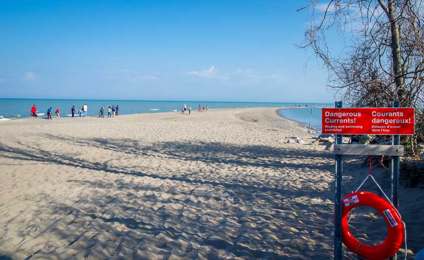 Undertows are a problem around the tip of Point Pelee