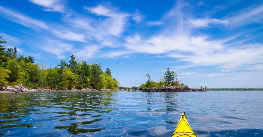 Beautiful kayaking in the Thousand Islands