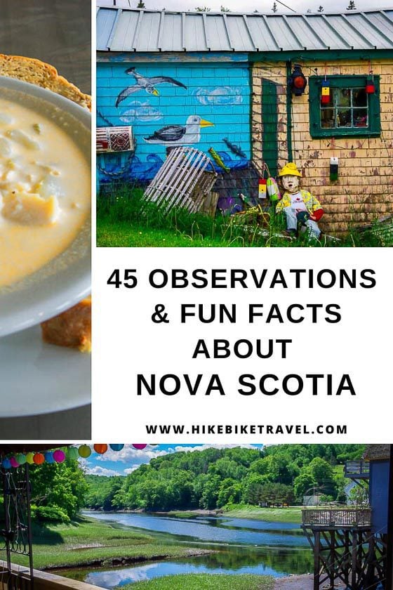 45 observations & fun facts about Nova Scotia