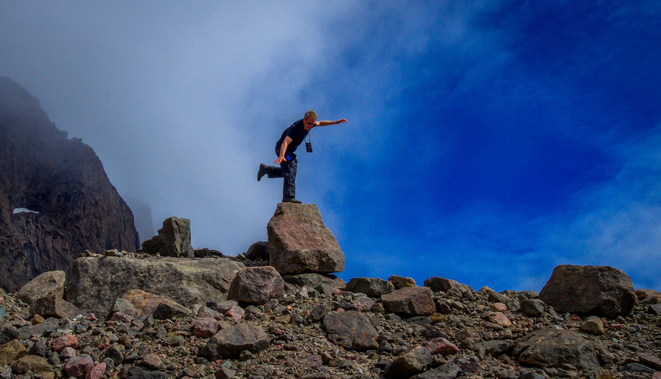 My husband John testing his balance