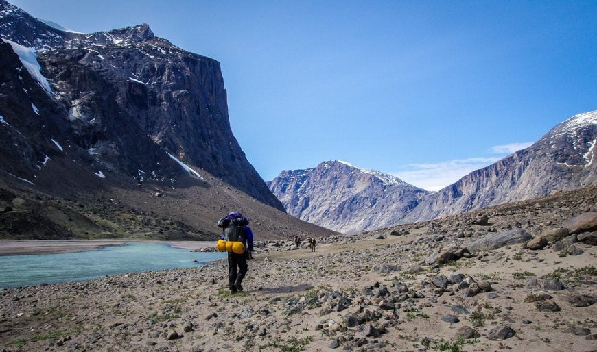 Crossing the Arctic Circle on Baffin Island doesn't have much elevation change but heavy loads