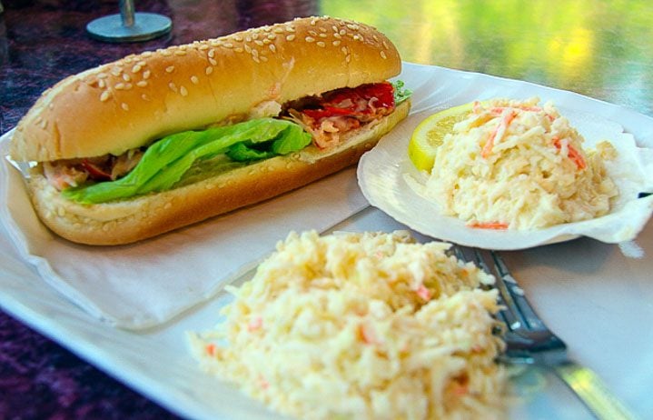 Delicious lobster roll from the Hall's Harbour pound