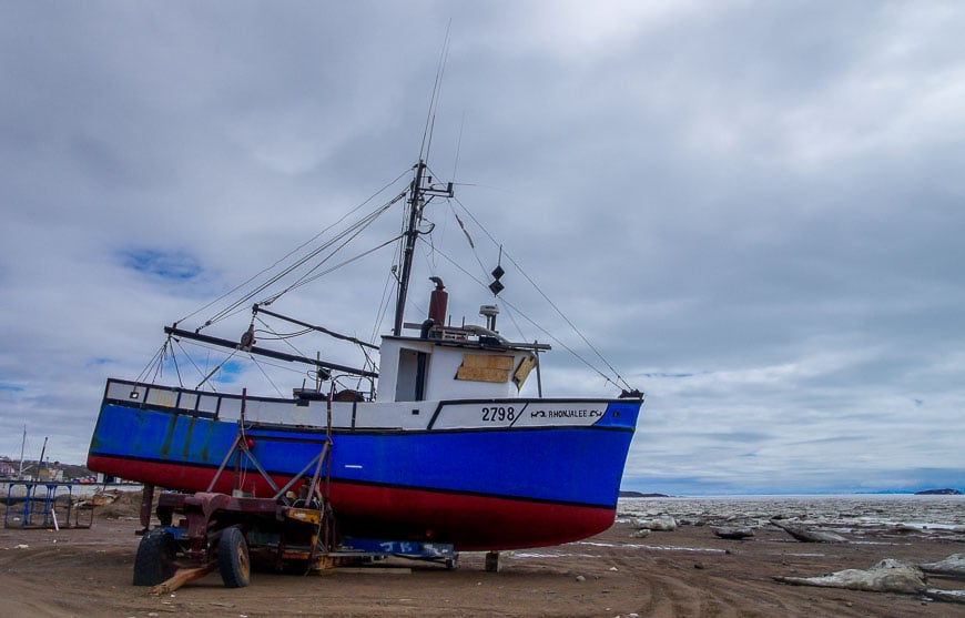 I liked the look of this boat sitting down by the ice in Iqaluit