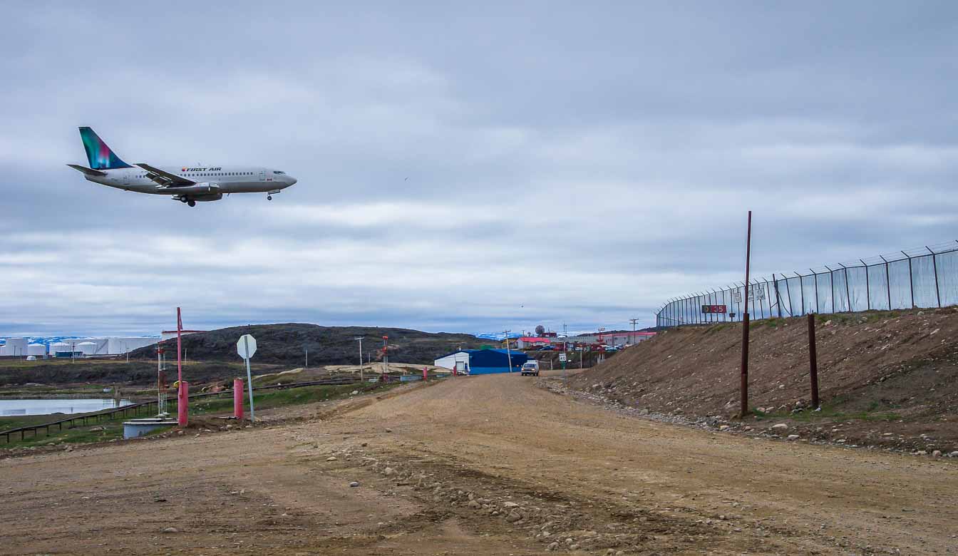 Watching the planes land in Iqaluit