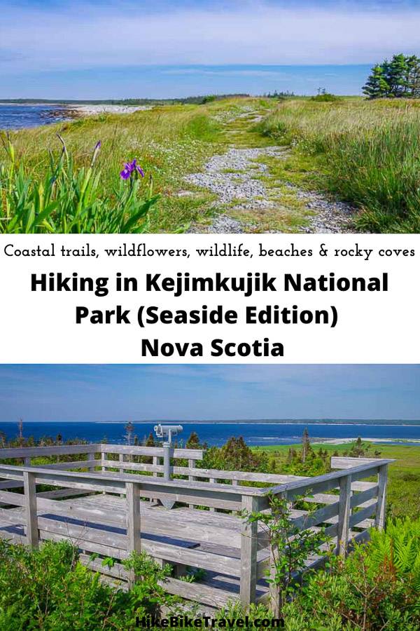 Hiking the coastal trail in Kejimkujik National Park (Seaside area) in Nova Scotia